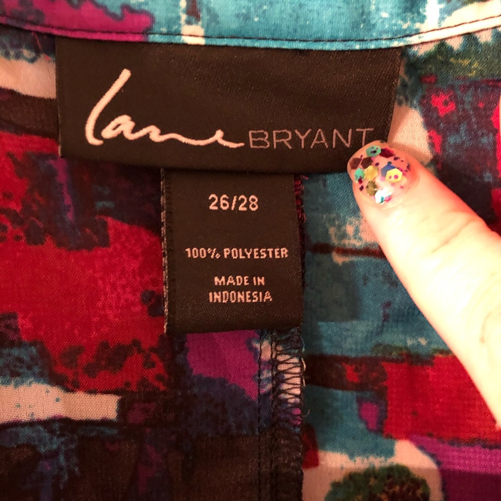 Lane Bryant Multi Color Tunic With Cinched Waist - image 4